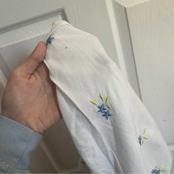 Vintage Y2K Victoria's Secret White Embroidered Floral Midi Maxi Dress size M - Picture 11 of 11